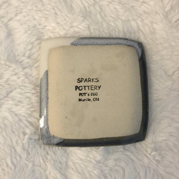 Handmade Canadian Sparks Pottery Signed Tiny Trinket Dish - Picture 3 of 7